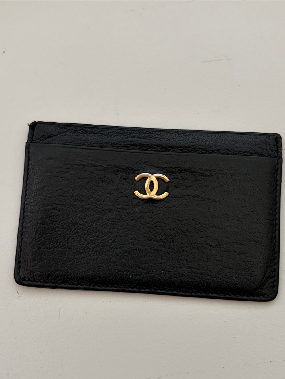 CHANEL Black Leather Card Holder with Gold CC logo - Authentic - Picture 3 of 11